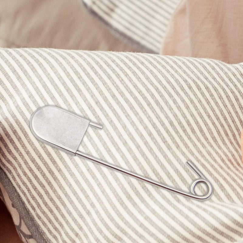 Coitak Large Safety Pins, 5 inch, 10 PCS Stainless Steel, Silver Huge Strong XL, Extra Large Laundry Pins for Blankets - Image 5